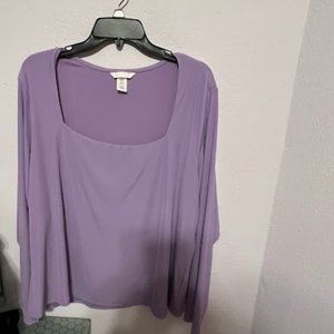 H & M H&M Square neck lavender 3/4 sleeve blouse